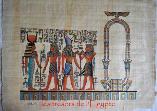 Papyrus Isis et Osiris et pharaon.