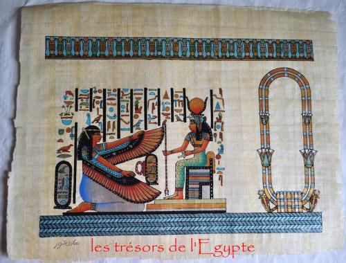 Papyrus des déesses Mâat et Isis.
