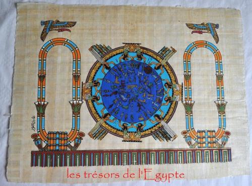 Papyrus le zodiaque égyptien double cartouches.