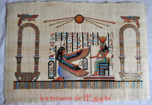 Papyrus des déesses Mâat et Isis, double cartouches.