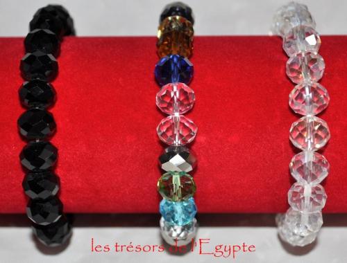 Bracelet élastique perles cristal.