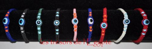 Bracelets égyptien porte bonheur, mauvais oeil.