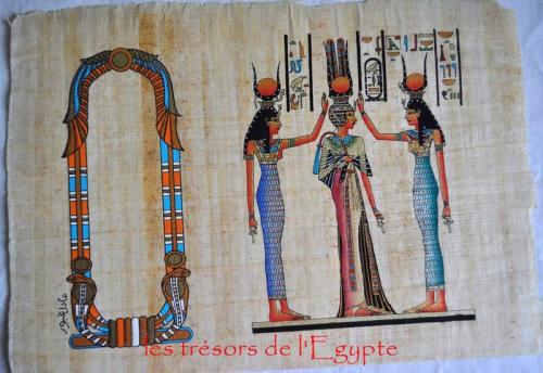 Papyrus de la reine Néfertari avec Isis et Hathor.